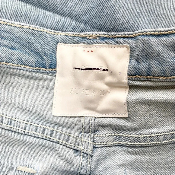 New Mother Scrapper Cuff Ankle Fray Denim Jeans Straight Leg Lonely Hearts Club - Picture 8 of 17